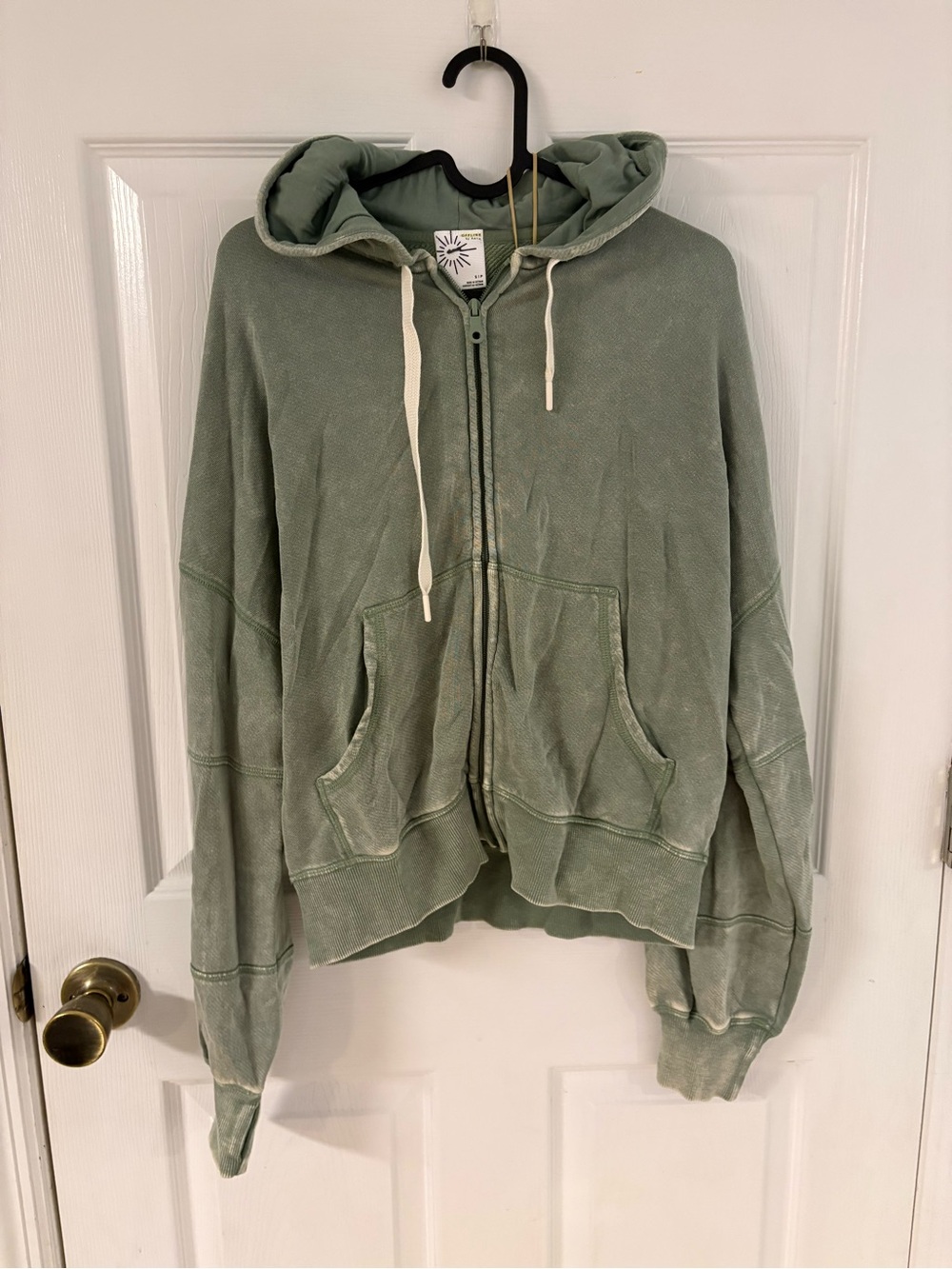 NEW aerie Washed Sage Zip-Up Hoodie Jacket